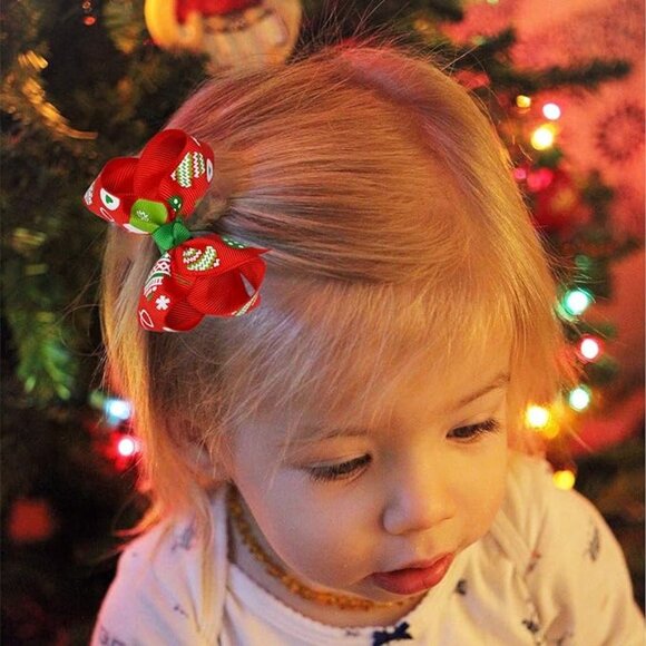 Toddler Little Girl's Holiday Themed Hair Bow Set (12 total) NWT - Picture 5 of 5